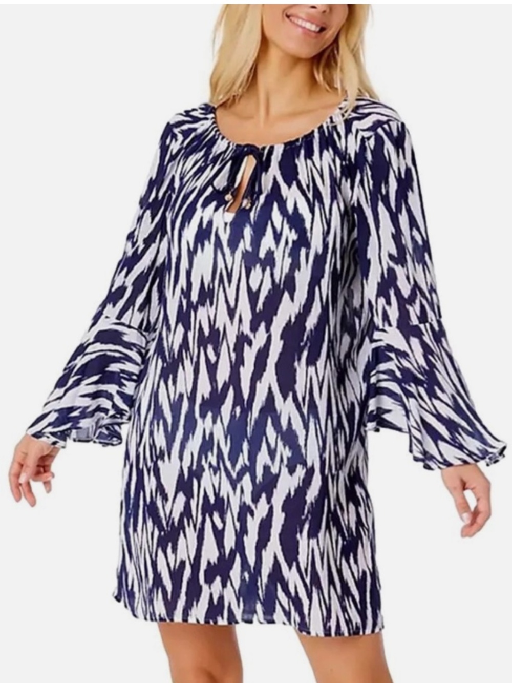 Anne Cole Women's Swim Cover Up  Size M/L NWT Navy Blue Print - Picture 2 of 6